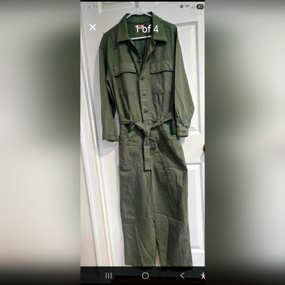 Levi's Cargo Jumpsuit Women's Olive Green.